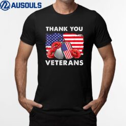 Thank you veterans combat boots poppy flower veteran day Ver 2 T-Shirt