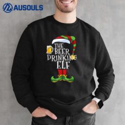 The Beer Drinking ELF Lover Funny Family Pajama Christmas Sweatshirt