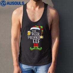 The Beer Drinking ELF Lover Funny Family Pajama Christmas Tank Top