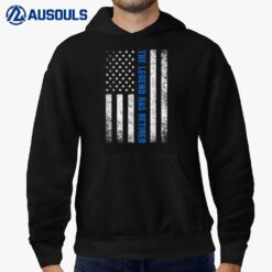 The Legend Has Retired Blue Line American Flag Police Hoodie