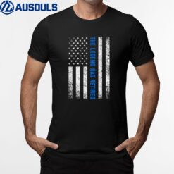 The Legend Has Retired Blue Line American Flag Police T-Shirt