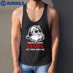 There's Some Hos In This House Retro Santa Claus Christmas Tank Top