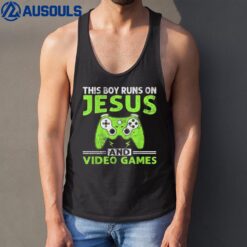 This Boy Runs On Jesus And Video Games Christian Tank Top