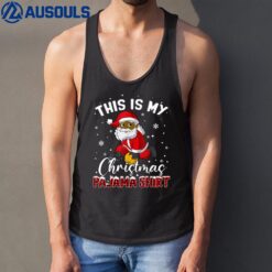 This Is My Christmas Pajama Black African American Santa Tank Top