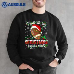 This Is My Christmas Pajama Football lovers Xmas Lights Sweatshirt