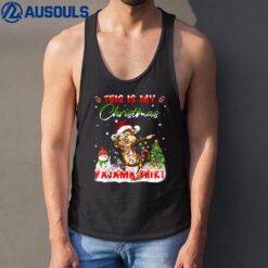 This Is My Christmas Pajama Funny Monkey Christmas Tank Top