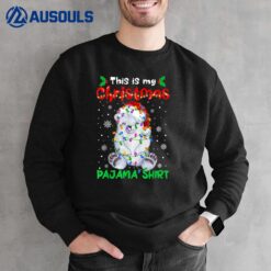 This Is My Christmas Pajama Polar Bear Santa Hat Xmas Lights Sweatshirt