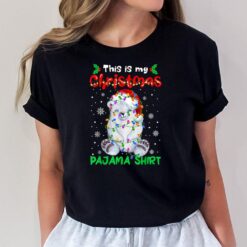 This Is My Christmas Pajama Polar Bear Santa Hat Xmas Lights T-Shirt