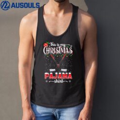 This Is My Christmas Pajama Shirt Funny Ice hockey Christmas Tank Top