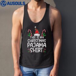 This Is My Christmas Pajama Shirt Santa Hat Christmas Lights Tank Top