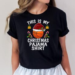 This Is My Christmas Pajama Shirts Basketball Santa Boys Men T-Shirt