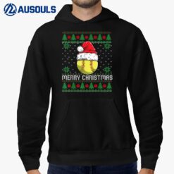 This is My Christmas Pjamama Softball With Santa Hat Xmas Hoodie