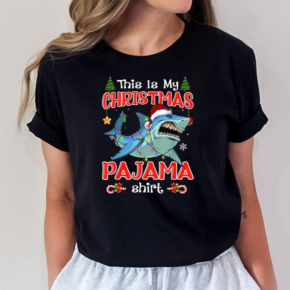 This is my Christmas Pajama shirt Shark Santa Xmas Light Unisex T-Shirt