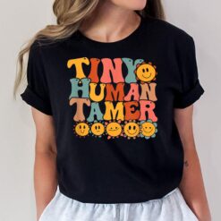 Tiny Human Tamer Retro Groovy Preschool Kindergarten Teacher T-Shirt