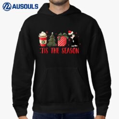 Tis The Season Christmas Tree Coffee Tuxedo Cat Santa Hat Hoodie