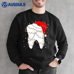 Tooth Lights Santa Hat Christmas Dentist Dental Assistant Sweatshirt