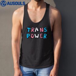 Trans Power Transgender LBGT Coloured Text Pastel Rights Tank Top