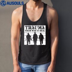 Trauma Froms War's Real Men Flag Veteran Tank Top