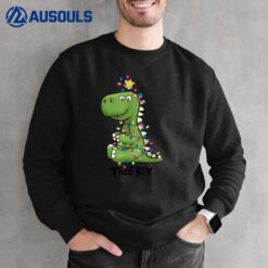 Tree Rex Dinosaur Christmas Costume Xmas Tree Light Boys Sweatshirt