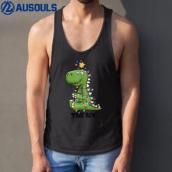 Tree Rex Dinosaur Christmas Costume Xmas Tree Light Boys Tank Top