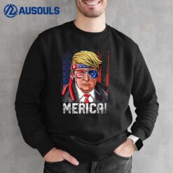 Trump 4th of July Merica Men Women USA American Flag Vintage Sweatshirt