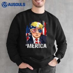 Trump Merica  Murica 4th of July American Flag Sweatshirt