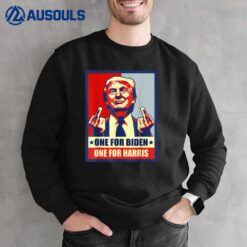 Trump Middle Finger Biden Harris Republican American Flag Sweatshirt