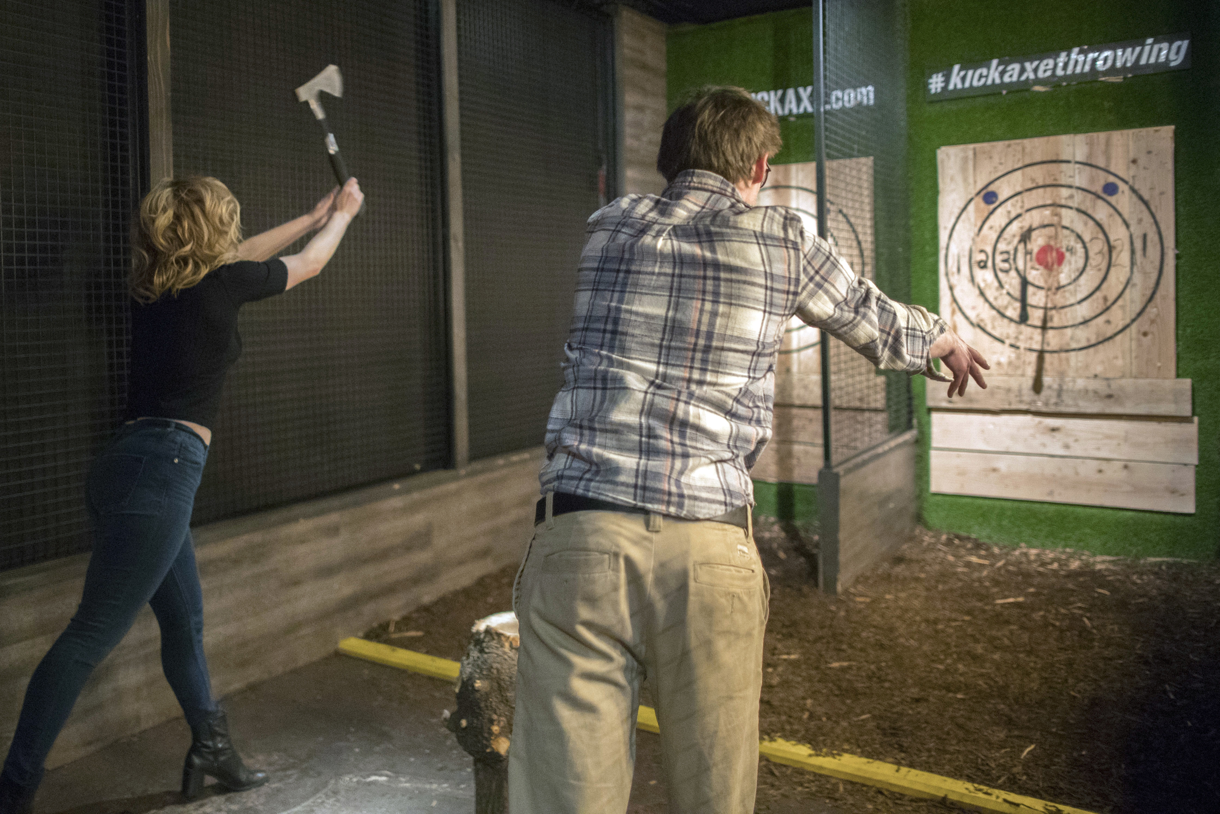Try out axe throwing