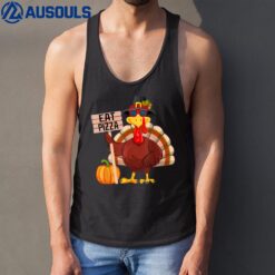 Turkey Eat Pizza Vegan Kids Funny Thanksgiving Women Men Tank Top