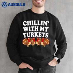 Turkeys Thanksgiving Pilgrim Holiday  Mens & Womens Sweatshirt