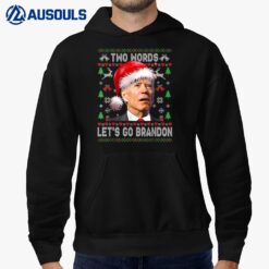 Two Word Let's Go Brandon Funny Joe Biden Christmas Sweater Hoodie