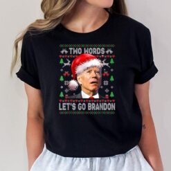 Two Word Let's Go Brandon Funny Joe Biden Christmas Sweater T-Shirt