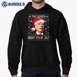 Two Words Merry 4th Of July Joe Biden Christmas Sweater Hoodie
