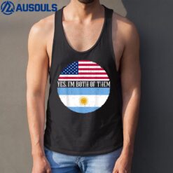 USA And Argentina Vintage Flags Shirt Yes I'm Both Of Them Tank Top