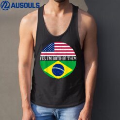 USA And Brazil Vintage Flags Shirt Yes I'm Both Of Them Tank Top