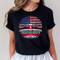 USA & Croatia Flags Tee American Grown Croatian Roots T-Shirt