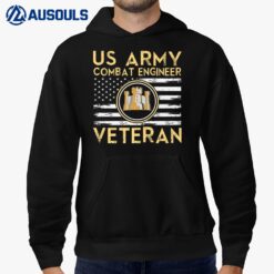USA Flag  Army Veteran  US Army Combat Engineer Veteran Hoodie