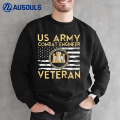 USA Flag  Army Veteran  US Army Combat Engineer Veteran Sweatshirt