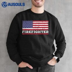 USA Flag Firefighter America Firefighters Patriotic American Sweatshirt