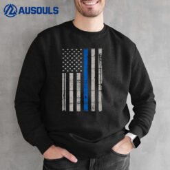 USA Flag Blue Line Police Officer Sweatshirt