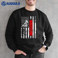 US American Flag Sports Patriotic Wrestling Sweatshirt