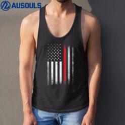 US Firefighter USA Practice Flag American Fire Fighter Men Tank Top