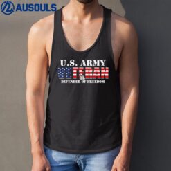 US Flag US Army Veteran Defender Of Freedom Ver 2 Tank Top