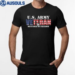 US Flag US Army Veteran Defender Of Freedom Ver 2 T-Shirt