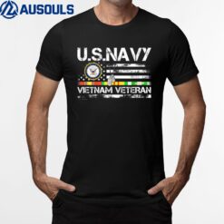 US Navy Vietnam Veteran USA Flag Vietnam Vet Flag T-Shirt