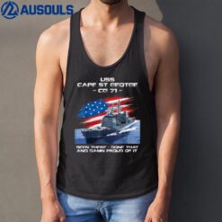 USS Cape St George CG-71 Class Cruiser American Flag Veteran Tank Top