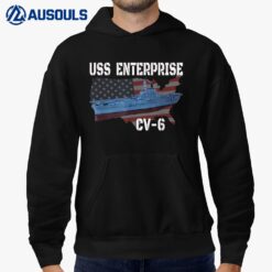USS Enterprise CV-6 Aircraft Carrier Veterans Day Father Day Ver 1 Hoodie
