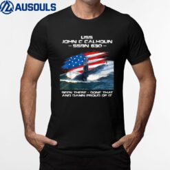 USS John C Calhoun SSBN-630 American Flag Submarine Veteran T-Shirt