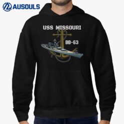 USS Missouri BB-63 Battleship WW2 American Warship Veterans Hoodie