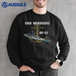 USS Missouri BB-63 Battleship WW2 American Warship Veterans Sweatshirt